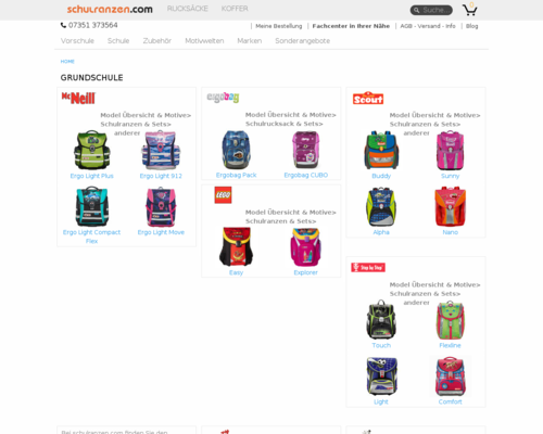 Schulranzen.com Screenshot