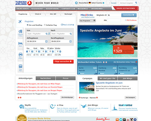 Turkish Airlines Screenshot