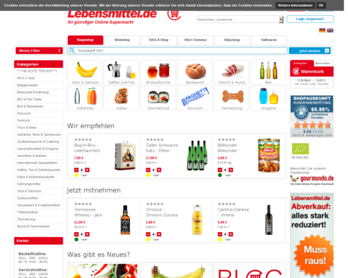 Lebensmittel.de Screenshot