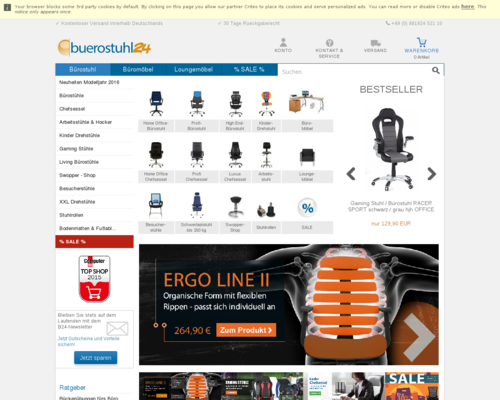 Buerostuhl24 Screenshot