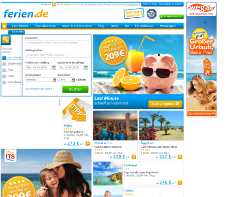 ferien.de Screenshot