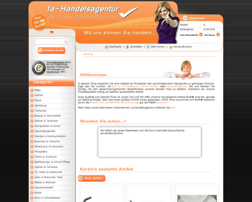 1a-Handelsagentur Screenshot
