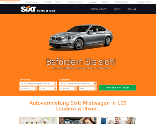 Sixt Screenshot
