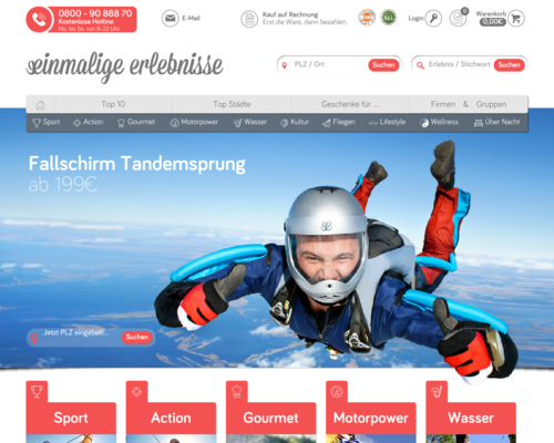 Einmalige Erlebnisse Screenshot