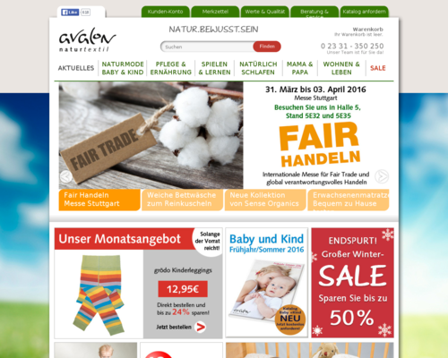 Avalon Naturtextil Screenshot