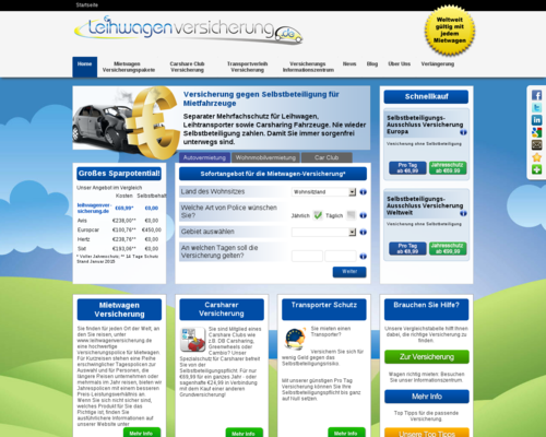 Leihwagenversicherung Screenshot