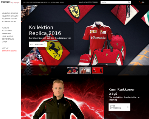 Ferrari Store Screenshot