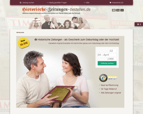 Historische Zeitungen Screenshot