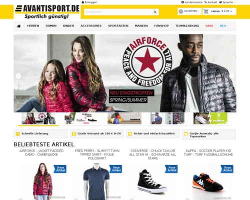 Avantisport.de Screenshot