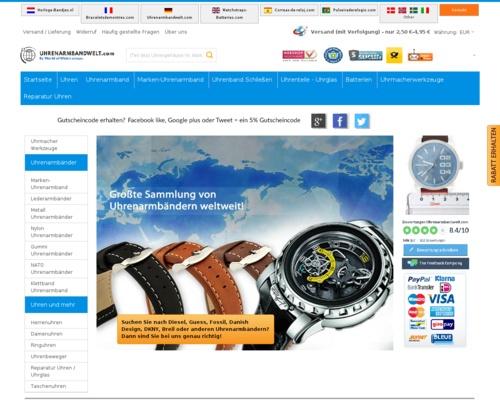 Uhrenarmbandwelt.com Screenshot