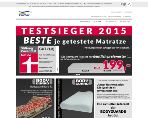 bett1.de Screenshot